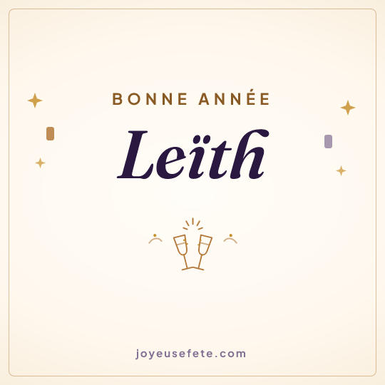 Image carrée « Bonne année Leïth » pour WhatsApp