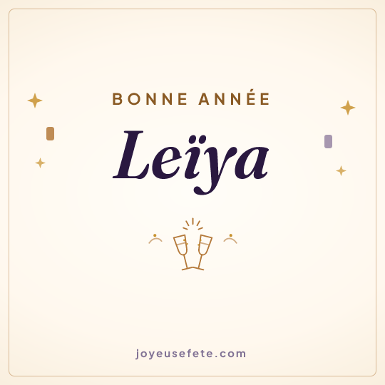 Image carrée « Bonne année Leïya » pour WhatsApp