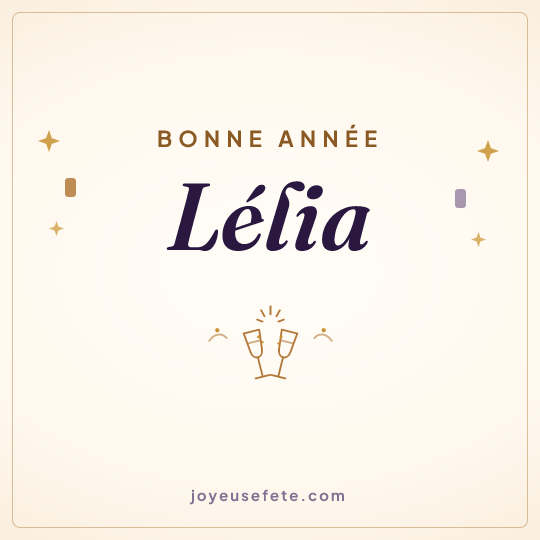 Image carrée « Bonne année Lélia » pour WhatsApp