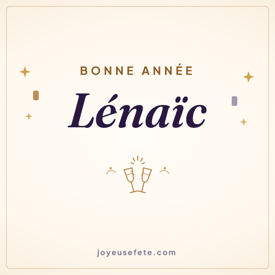 Image carrée « Bonne année Lénaïc » pour WhatsApp