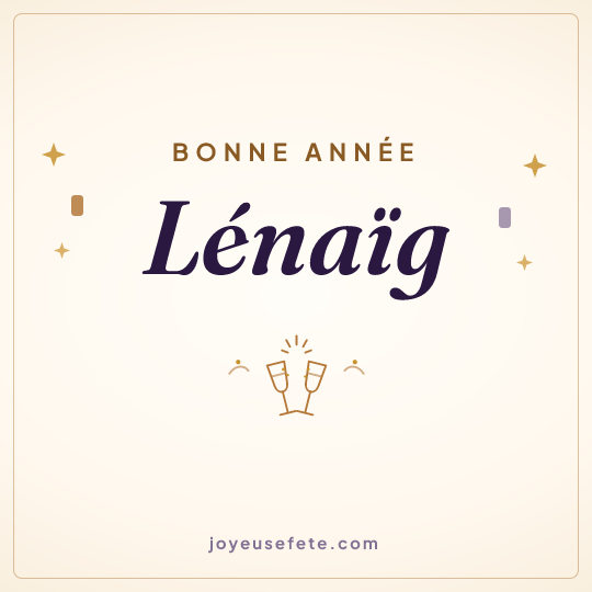 Image carrée « Bonne année Lénaïg » pour WhatsApp