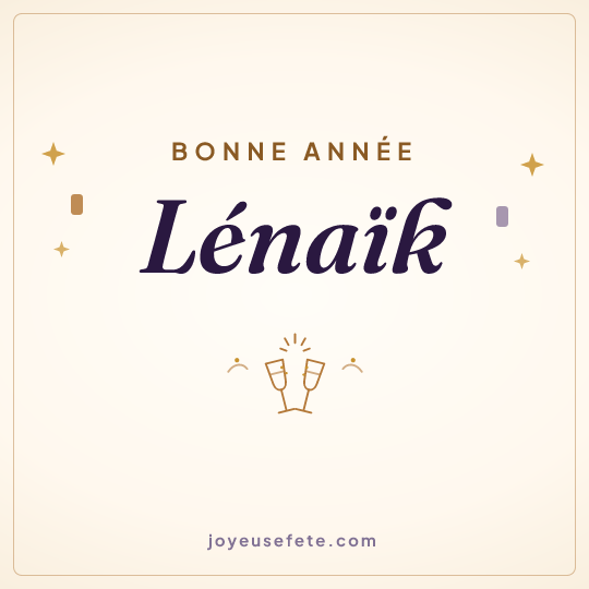 Image carrée « Bonne année Lénaïk » pour WhatsApp