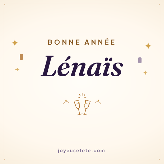 Image carrée « Bonne année Lénaïs » pour WhatsApp