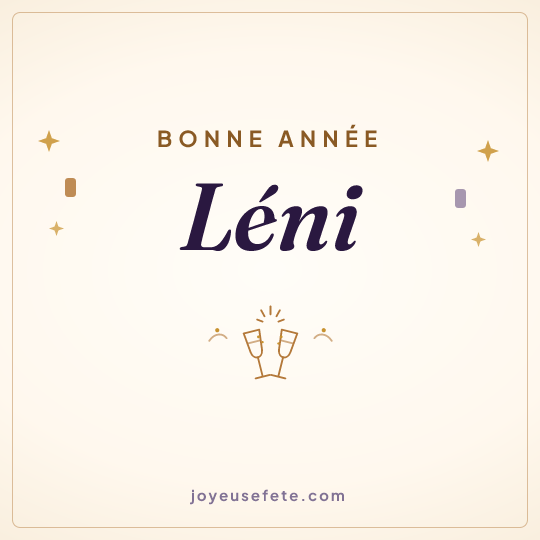 Image carrée « Bonne année Léni » pour WhatsApp