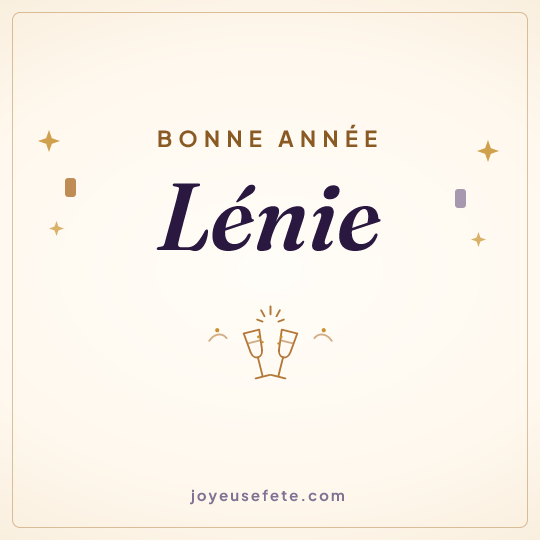 Image carrée « Bonne année Lénie » pour WhatsApp
