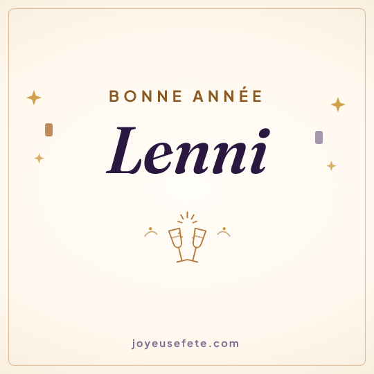 Image carrée « Bonne année Lenni » pour WhatsApp
