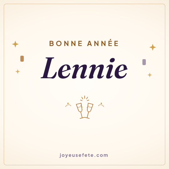Image carrée « Bonne année Lennie » pour WhatsApp