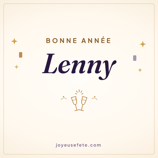 Image carrée « Bonne année Lenny » pour WhatsApp