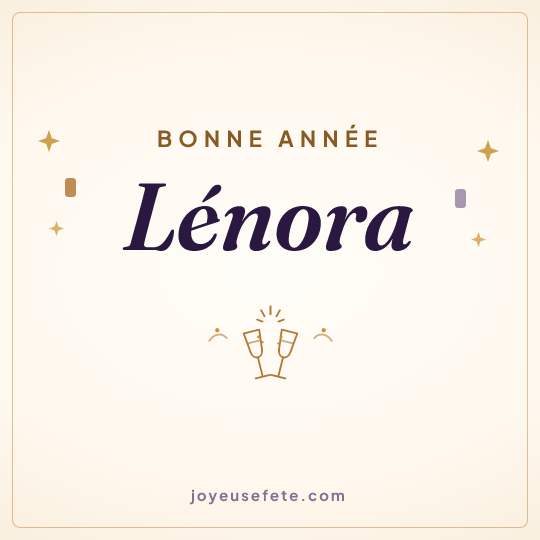 Image carrée « Bonne année Lénora » pour WhatsApp