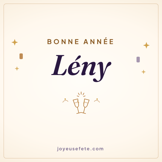 Image carrée « Bonne année Lény » pour WhatsApp