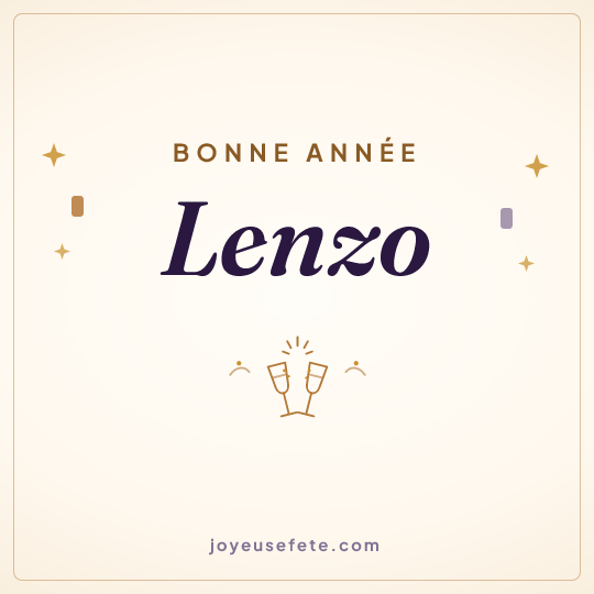 Image carrée « Bonne année Lenzo » pour WhatsApp