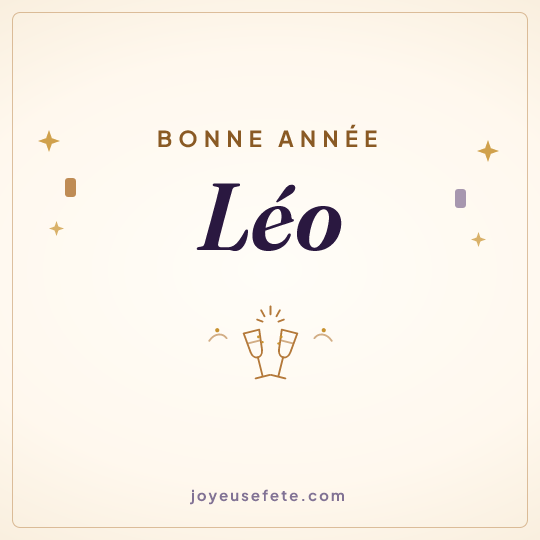 Image carrée « Bonne année Léo » pour WhatsApp