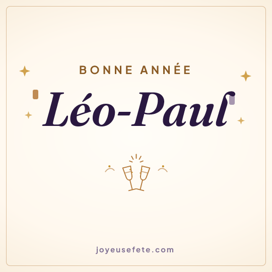 Image carrée « Bonne année Léo-Paul » pour WhatsApp