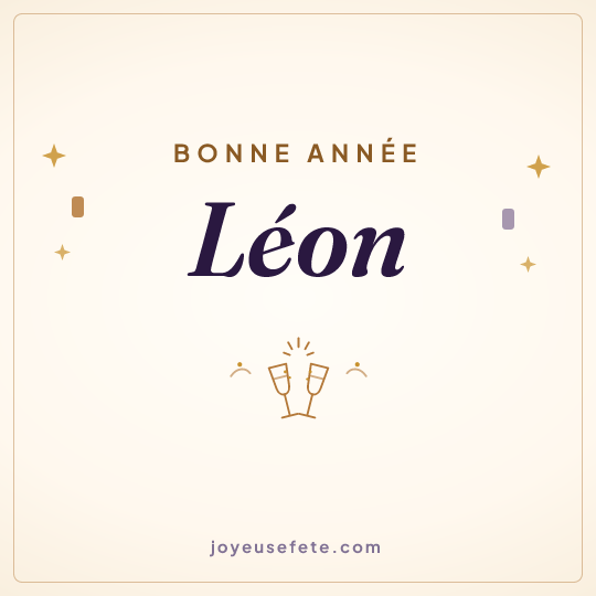 Image carrée « Bonne année Léon » pour WhatsApp