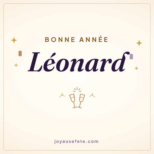 Image carrée « Bonne année Léonard » pour WhatsApp