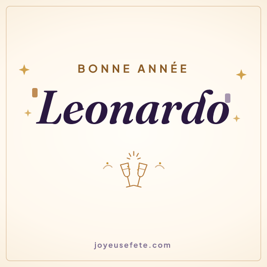 Image carrée « Bonne année Leonardo » pour WhatsApp