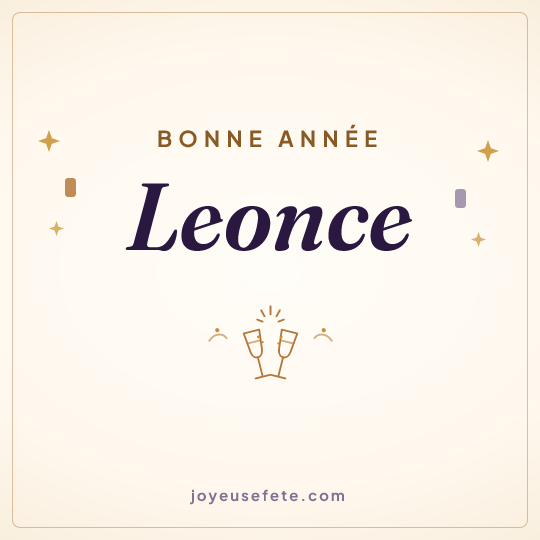 Image carrée « Bonne année Leonce » pour WhatsApp