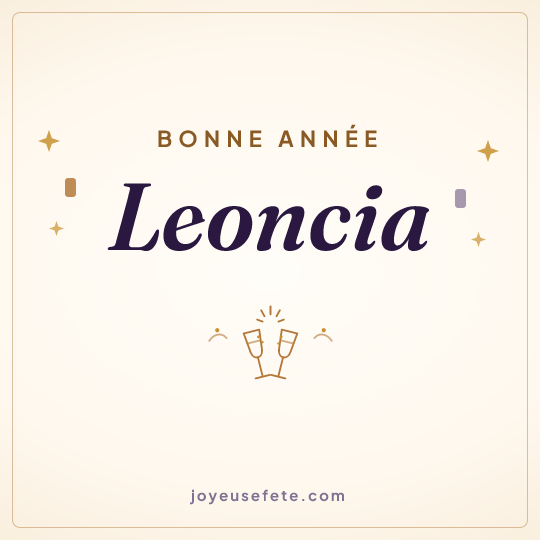 Image carrée « Bonne année Leoncia » pour WhatsApp