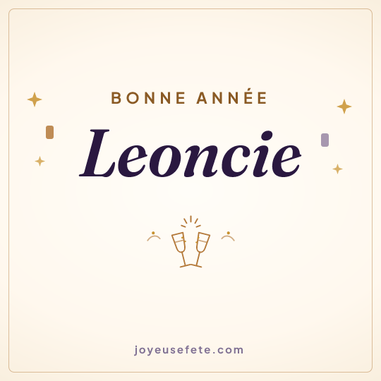 Image carrée « Bonne année Leoncie » pour WhatsApp
