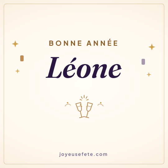 Image carrée « Bonne année Léone » pour WhatsApp