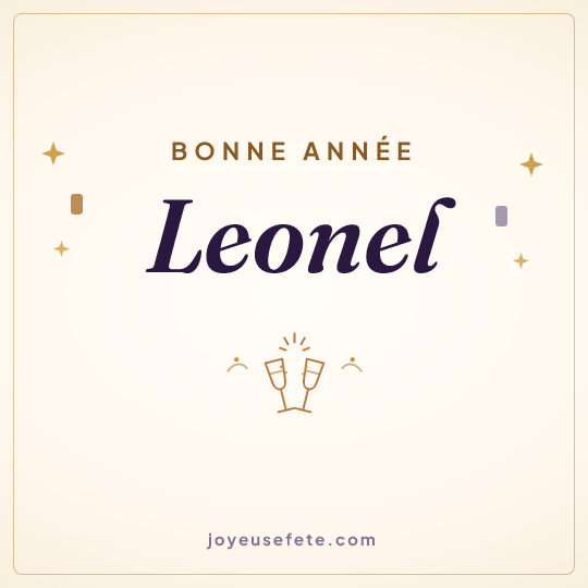 Image carrée « Bonne année Leonel » pour WhatsApp