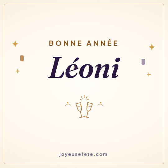 Image carrée « Bonne année Léoni » pour WhatsApp