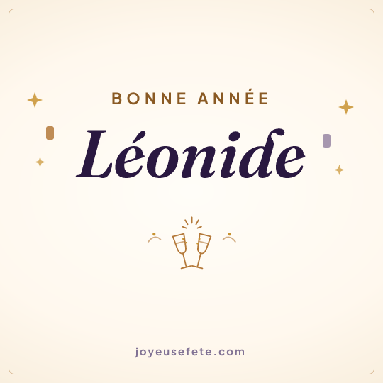 Image carrée « Bonne année Léonide » pour WhatsApp