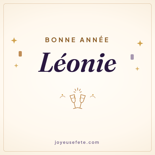 Image carrée « Bonne année Léonie » pour WhatsApp