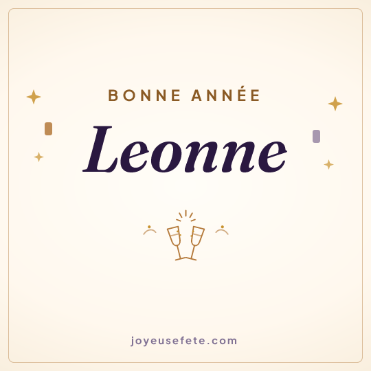 Image carrée « Bonne année Leonne » pour WhatsApp