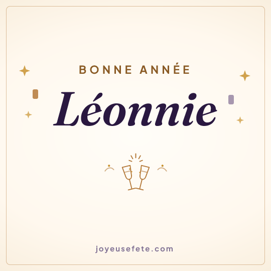 Image carrée « Bonne année Léonnie » pour WhatsApp
