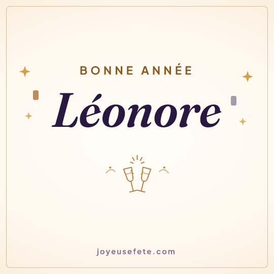 Image carrée « Bonne année Léonore » pour WhatsApp