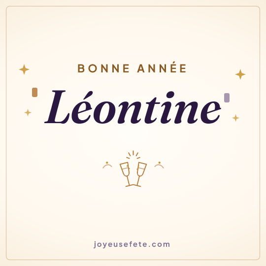 Image carrée « Bonne année Léontine » pour WhatsApp