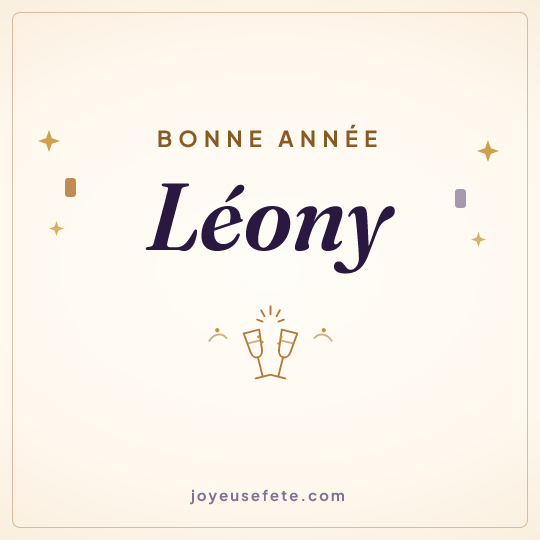 Image carrée « Bonne année Léony » pour WhatsApp