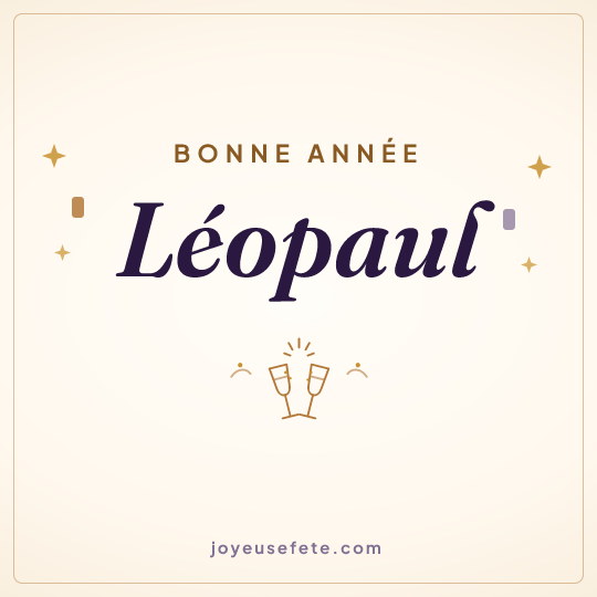 Image carrée « Bonne année Léopaul » pour WhatsApp