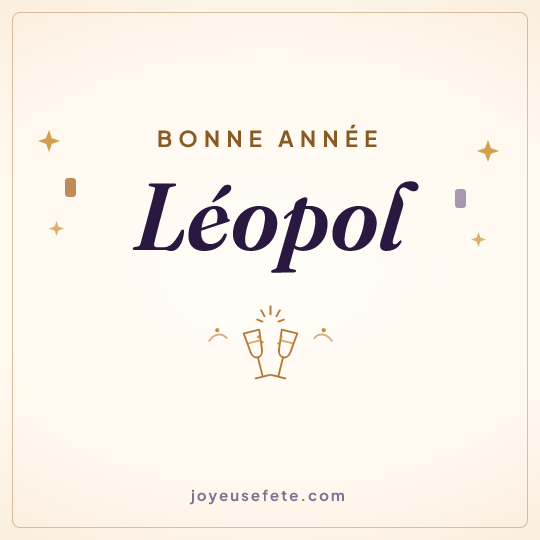 Image carrée « Bonne année Léopol » pour WhatsApp