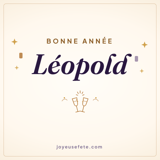Image carrée « Bonne année Léopold » pour WhatsApp