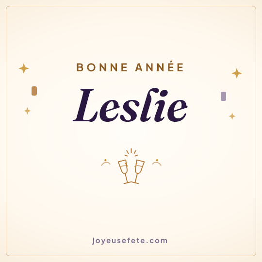 Image carrée « Bonne année Leslie » pour WhatsApp