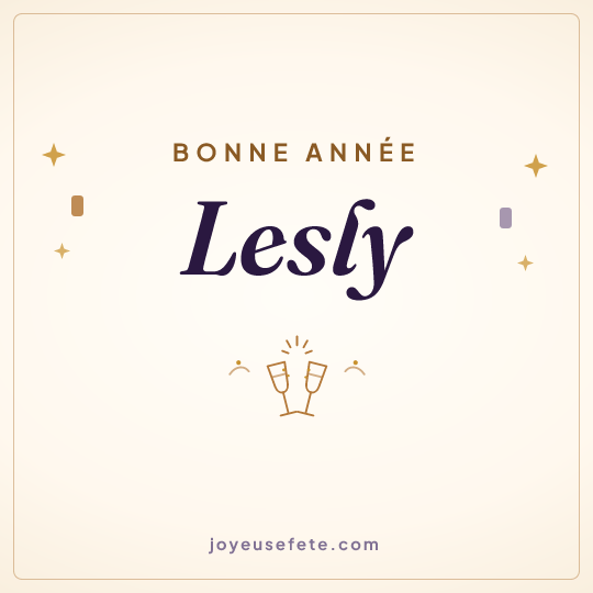 Image carrée « Bonne année Lesly » pour WhatsApp