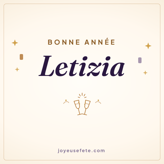 Image carrée « Bonne année Letizia » pour WhatsApp