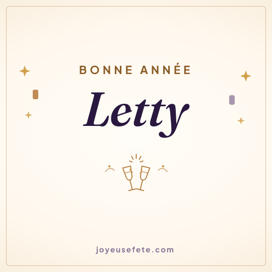 Image carrée « Bonne année Letty » pour WhatsApp