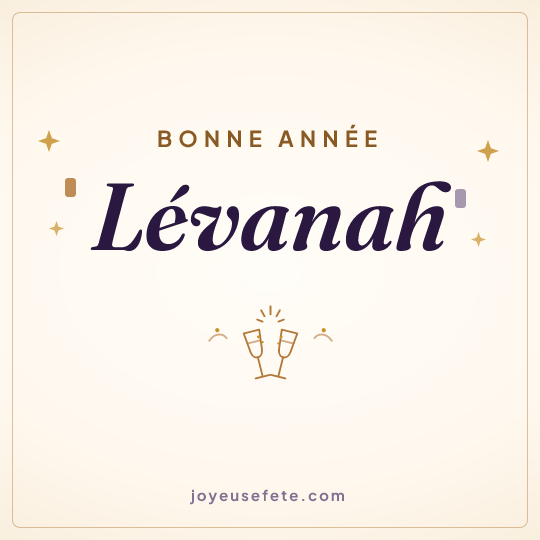 Image carrée « Bonne année Lévanah » pour WhatsApp