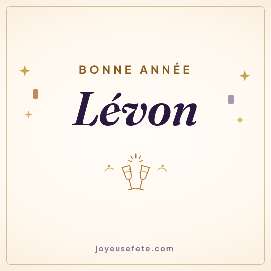 Image carrée « Bonne année Lévon » pour WhatsApp