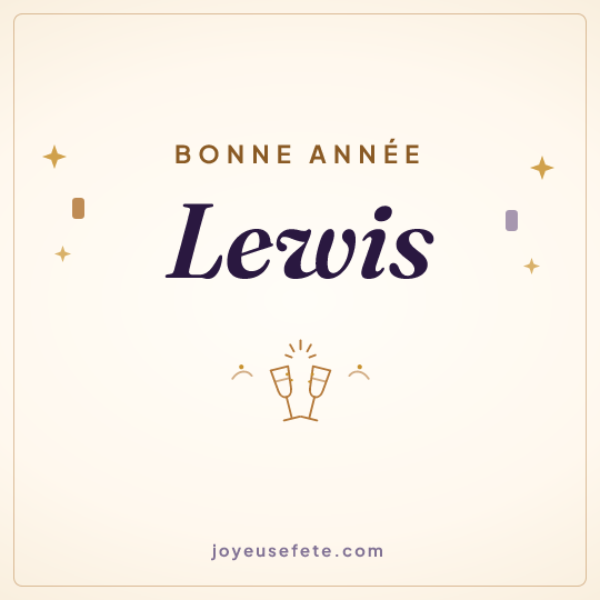 Image carrée « Bonne année Lewis » pour WhatsApp