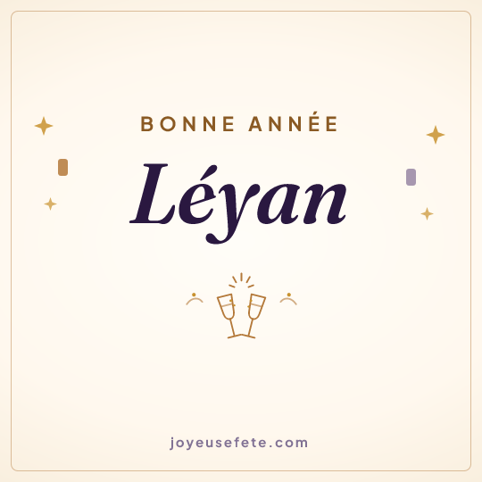 Image carrée « Bonne année Léyan » pour WhatsApp