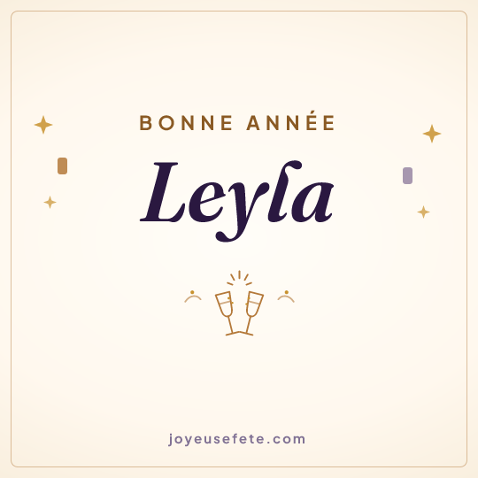 Image carrée « Bonne année Leyla » pour WhatsApp