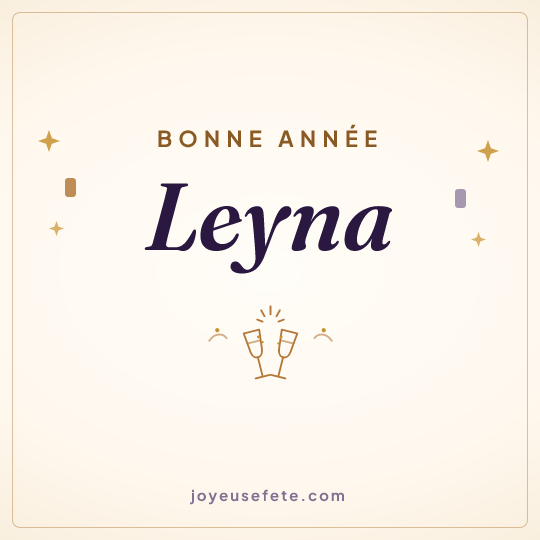 Image carrée « Bonne année Leyna » pour WhatsApp