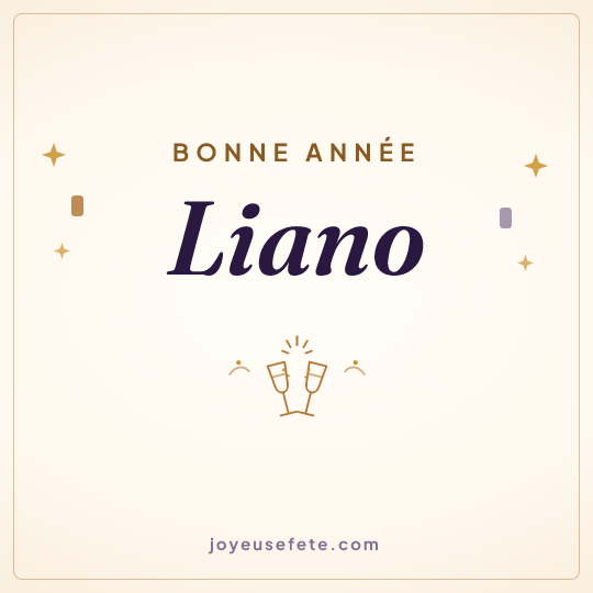 Image carrée « Bonne année Liano » pour WhatsApp