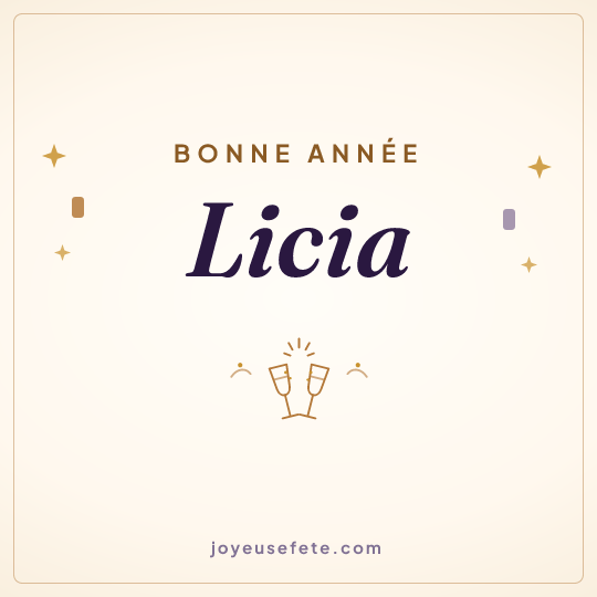 Image carrée « Bonne année Licia » pour WhatsApp
