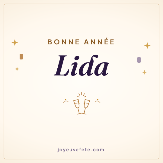 Image carrée « Bonne année Lida » pour WhatsApp