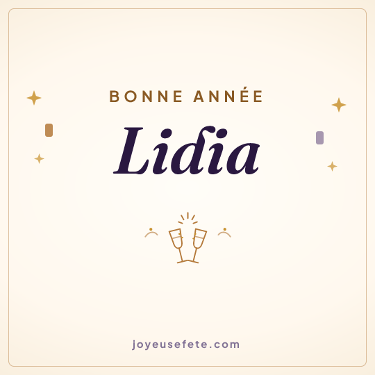 Image carrée « Bonne année Lidia » pour WhatsApp